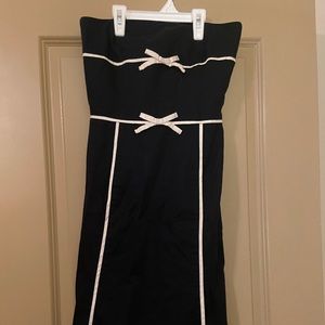 Ann Taylor Black Strapless Bow Dress